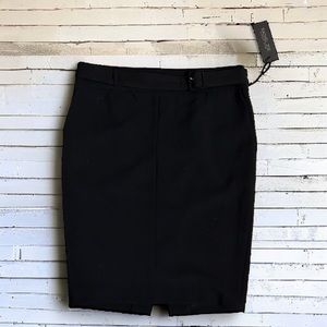 Rachel Zoe Black Pencil Skirt with Belt and Pockets | Size 12 | NWT